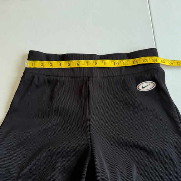 Nike Pants Wide Leg Women Medium Black Comfort Flattering Ribbed Dark Academia - Picture 4 of 10